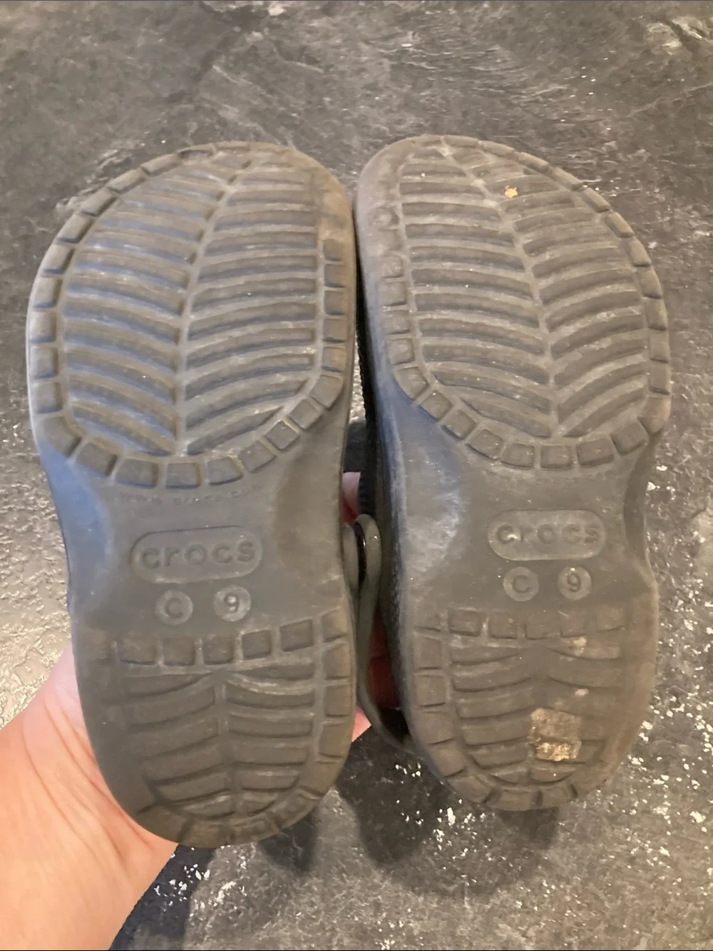 Boys Crocs black closed toe sandals size 9